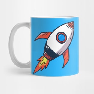 Rocket cartoon icon, vector illustration. Mug